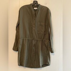 Wilfred Knee Length Linen Blend Shirtdress with Pockets